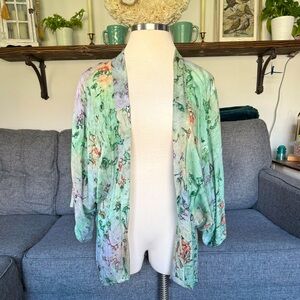 Cost Plus World Market Green Kimono Style jacket